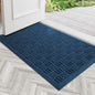 Mibao Front Door Mat Indoor Outdoor Entrance, Dirt Trapping Waterproof All-Season, All-Weather Doormat, Non-Slip Durable Natural Rubber Low Profile Easy Clean Patio Entrance Mat, 29.5" x 17", Blue