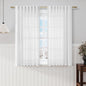 Nanspring White Linen Back Tab Rod Pocket Curtains 52 Inch Length for Small Windows Privacy Semi Sheer Neutral Modern Farmhouse Window Curtain Linen Drapes Rustic Curtain 2 Panels Set 52x52