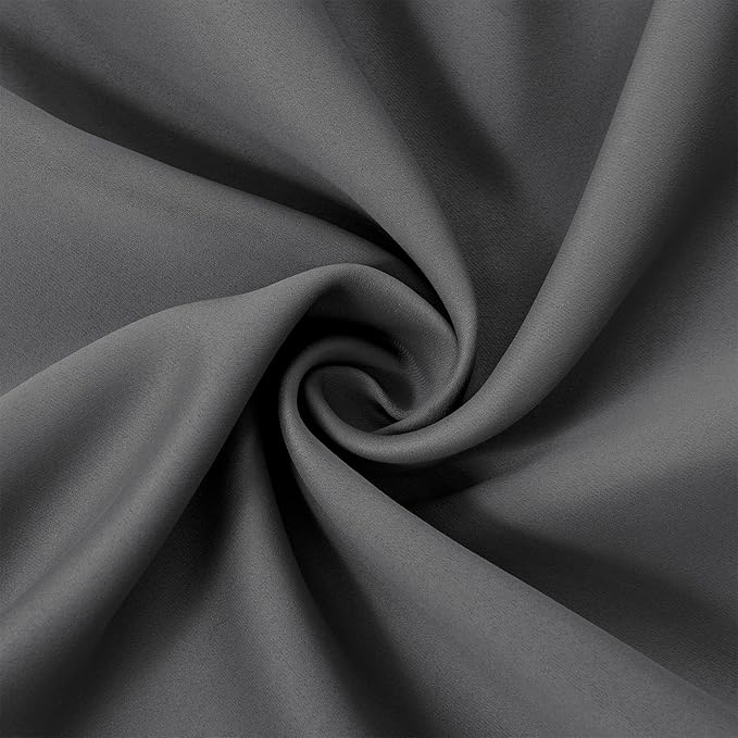 LEMOMO Frost Grey Blackout Curtains 66 x 63 Inch Length/Set of 2 Curtain Panels/Thermal Insulated Room Darkening Blackout Curtains for Bedroom
