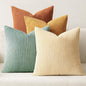 MIULEE Boho Farmhouse Throw Pillow Covers 18x18 Inch Set of 4 Summer Modern Natural Decorative Cushion Covers Soft Corduroy Spring Decor for Couch Bed Sofa Living Room Orange Teal Gradient Series