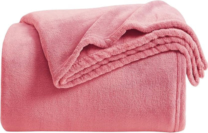KMUSET Fleece Blanket Twin Size Salmon Pink Lightweight Super Soft Cozy Fuzzy Bed Blankets Microfiber Factory Shop
