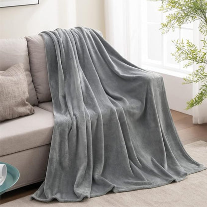 BEDELITE Fleece Blanket Grey Throw Blanket for Couch & Bed, Luxury Plush Cozy Fuzzy Blanket 50" x 70", Super Soft Warm Lightweight Fall Throw Blanket for Travel Camping