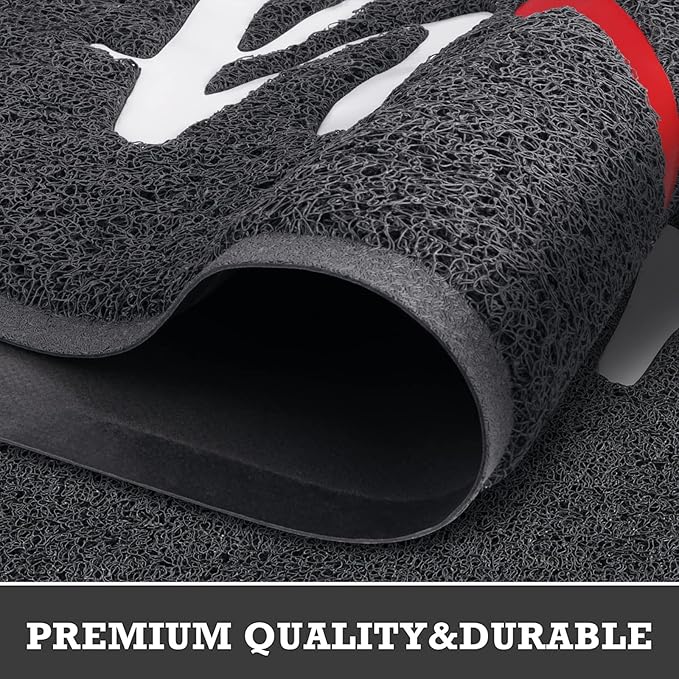 CozyBounty Black Door Mat Welcome Mats Home Non-Slip Doormat for Entryway Low-Profile Floor Mat for Yard, Garage, High Traffic Areas (36"x24", Black)
