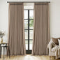 MIULEE Pinch Pleated Thick Linen Curtains 108 Inches Long 2 Panels for Living Room Bedroom, Linen Textured Drapes Back Tab Country Farmhouse Brown Tan Burlap Foor to Ceiling Curtains with Hooks&Rings