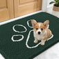 OLANLY Dog Door Mat for Muddy Paws 24x16, Paw Print Design, Absorbs Moisture and Dirt, Absorbent Non-Slip Washable Doormat, Quick Dry Chenille Mud Mat, Entry Indoor Entryway Carpet, Blackish Green