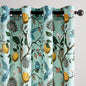 Topfinel 90 Inches Long Curtains Mint Green Whimsical Woodland Leaf Jungle Flower Hummingbird Victorian Grommet Thick Sage Green Curtains for Balcony Sliding Glass Office Bedroom Living Room
