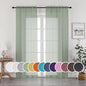 OWENIE Sheer Curtains, Sage Green Sheer Curtains 84 inch Length 2 Panels Set, Rod Pocket Voile Fimly Sheer Drapes for Living Room/Bedroom, 2pcs, Each 42" W x 84" L