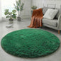 Amdrebio Dark Green Round Rug 4Ft for Bedroom, Fluffy Fuzzy Circle Area Rugs for Living Room Decor, Shaggy Emerald Green Rugs for Kids, Teen Boys, Baby Nursery, Furry Plush Floor Carpet for Classroom