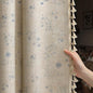 Boho Floral Spring 100% Blackout Curtains 84 Inch Length 2 Panels Set, Linen Texture Farmhouse Curtains with Beige Tassel for Living Room Bedroom, Vintage Rustic Rod Pocket,Light Blue