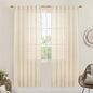 LAMIT Beige Linen Curtains for Doorway Living Room 2 Panels Set, 80 Inch Faux Linen Textured Light Filtering Drapes Back Tab and Rod Pocket Boho Panels for Bedroom/Porch, 52 x 80 Inch