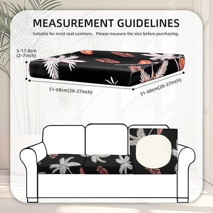 8Pcs Stretch Patio Cushion Covers,Outdoor Couch Covers Replacement,Outdoor Couch & Sofa Slipcovers,for Patio Furniture Cushion Covers,Washable Reusable Furniture Protector(Coconut Forest, Cover Only)