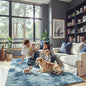 3x5 Rug, Bedside Preppy Dorm Area Rug, College Essentials Small Carpets for Bedroom, Anti Slip Fluffy Gray Living Room Rugs Home Decor(3 x 5, Dark Blue Tie-Dyed)