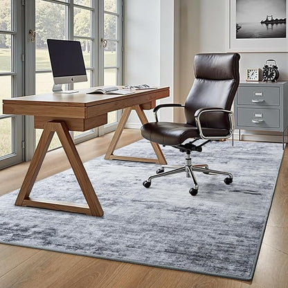 Toneed Abstract Area Rug Modern Washable Rug Soft Non Slip Rug Low Pile for Bedroom Living Room Dining Room Grey 3x5 Feet