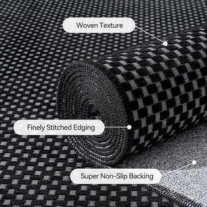 YDKGL 2x5 ft Hallway Runner Rug Boho Woven Washable Long Kitchen Runner Rugs Mat Non Slip, Soft Entryway Laundry Hall Runner Floor Carpet for Indoor Backdoor Bedroom Kitchen Living Room, Black