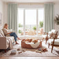 RYB HOME Cream Linen 100% Blackout Curtains for Bedroom 52 Width 120 Long, Thich Elegant Extra Long Drapes for Modern/Vintage/Farmhouse Home Decor, Thermal Insulated Window Treatment, 2 Panels