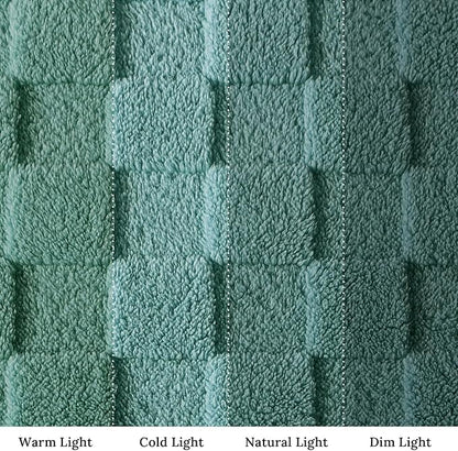 Exclusivo Mezcla King Size Flannel Fleece Blanket, Super Soft and Warm Lightweight Checkered Pattern Blankets for All Seasons, 90x104 Inches, Celadon