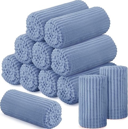 Buryeah 12 Pcs Flannel Throw Blanket Bulk 50 x 60 in Sleepover Blanket Outdoor Wedding Throw Lightweight, Oeko-tex Standard 100 Certified for Sofa Homeless Gifts (Royal Blue)