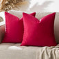 GIGIZAZA Decor Throw Couch Pillow Covers,Set of 2 Sofa Cushion Red Pillow Covers,Velvet Pillow Cases 24 x 24inch