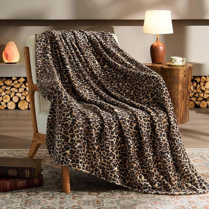 BEDELITE Fleece Blanke for Couch & Bed Leopard Print Throw Blanket – Soft Cheetah Blanket, Cozy Lightweight Fleece Animal Print Throw, 60"x 80", Brown