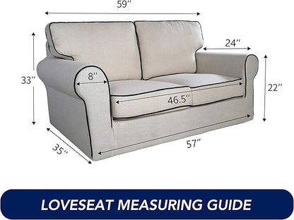 PureFit Reversible Quilted Sofa Cover, Water Resistant Medium Slipcover Furniture Protector, Washable Couch Cover with Non Slip Foam and Elastic Straps for Kids, Dogs, Pets (Loveseat, Camel/Ivory)