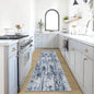 2'6''x8' Runner Rugs Washable Rug: Modern Abstract Hallway Runner Rug Indoor Soft Low Pile Thin Carpet Anti-Skid Non-Shedding Carpets for Kitchen, Entryway, Laundry, Bedroom - Blue Gold