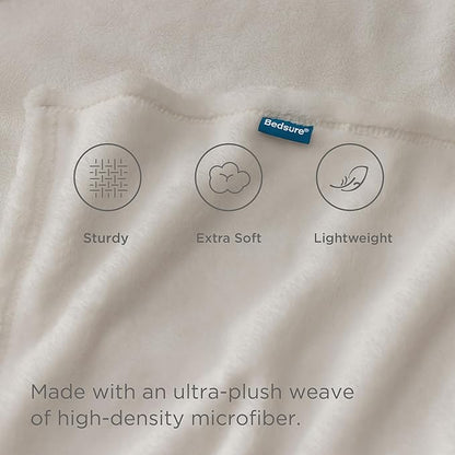 Bedsure GentleSoft Fleece Bed Blankets Full Size Linen - Soft Lightweight Plush Fuzzy Cozy Luxury Blanket Microfiber, 84x90 inches