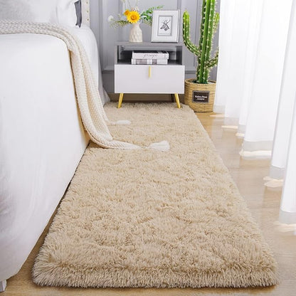 Chicrug Soft Runner Rugs for Bedroom Living Room Plush Fluffy Rug 3x10 Feet, Shag Furry Area Rug Carpet Non Shedding for Nursery Children Kids Girls Room Home Decorative, Camel