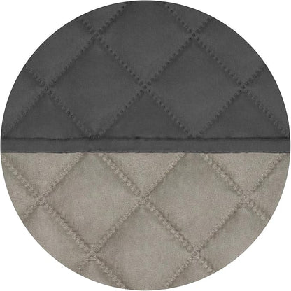 PureFit Reversible Quilted Sofa Cover, Water Resistant Slipcover Furniture Protector, Washable Couch Cover with Non Slip and Elastic Straps for Kids, Dogs, Pets (Sofa, Dark Gray/Beige)