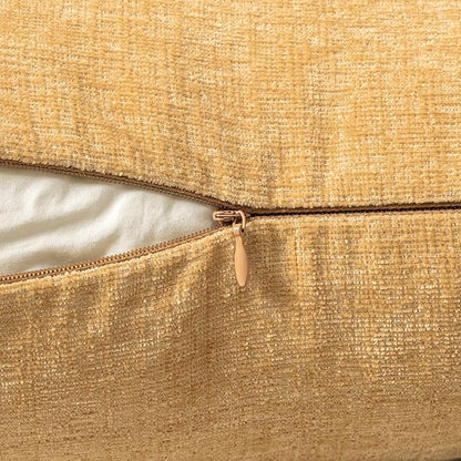 MIULEE Spring Home Decor Pack of 2 Couch Throw Pillow Covers 16x16 Inch Soft Beige Yellow Chenille Pillow Covers for Sofa Living Room Spring Home Decor Couch Solid Dyed Cases