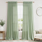 Nanspring Mist Sage Linen Curtains 108 Inches Long for Living Room Bedroom 2 Panels Set Extra Long Back Tab Curtain Light Filtering Sheer Drapes Floor to Ceiling Curtain for Large Windows 52x108