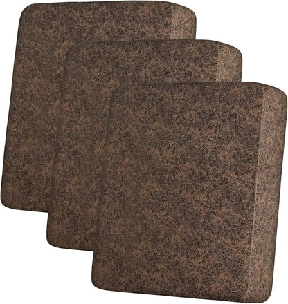 Leather Look Couch Cushion Covers Sofa Seat Slipcovers Sets Couches Furniture Protector for Sectional Armchair Loveseat Pets Kids Stretch Spandex Fabric (3 Cushion Sofa, Taupe)