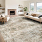 XLUEZ 9x12 Area Rug for Living Room, Washable Modern Abstract Large Area Rug Neutral Soft Non Slip Kids Rug Stain Resistant Indoor Carpet for Bedroom Dining Room Playroom Office(Brown, 9'x12')