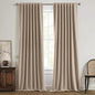 MIULEE 100% Blackout Linen Curtains for Bedroom, Brown Solid Luxury Decor Thermal Insulation Room Darkening Drapes for Living Room Nursery Back Tab Rod Pocket 42 x 96 Inches, 2 Panels