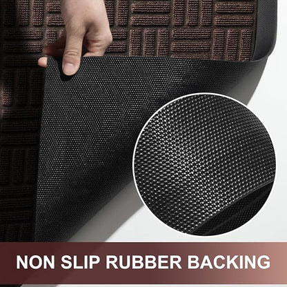 Mibao Front Door Mat, Heavy Duty Durable Welcome Mat for Outdoor Indoor, Dirt Trapper Waterproof Super Absorbent Door Mat for Entryway Outside Patio Porch, 73" x 46", Coffee