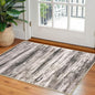 KOZYFLY Small Area Rug 2x3 Rug Entryway Rugs Modern Abstract, Washable Kitchen Rug Non-Slip Soft Rug, Black Brown Striped Entryway Rugs Abstract Print Faux Wool Doormat for Bedside Entrance