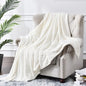 BEDELITE Fleece Blanket Twin Size – 3D Ribbed Jacquard Soft and Warm Decorative Fuzzy Blankets – Cozy, Fluffy, Plush Lightweight Throw Blankets for Couch, Bed, Sofa(Off White, 60x80 inches)