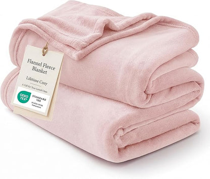 Bedsure GentleSoft Pink Throw Blanket for Couch - 300GSM Soft Cozy Fleece Blankets for Home Decor Gifts, 50x60 Inches