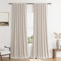 Guken 100% Blackout Curtains 120 Inch Length 2 Panels Set for Living Room Bedroom Back Tab Thermal Insulated Black Out Linen Drapes Room Darkening Window Curtains 120 Inches Long, Sand Beige