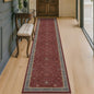 Hazo Haus Non Slip 10ft Long Hallway Runner Rug Burgundy - 2 x 10 Runner Rug, Washable & Waterproof 2x10 Kitchen Floor Mat - Oriental Turkish Dark Red Design Décor