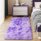Soft Runner Rugs for Bedroom Hallways, 2x4 Tie-Dyed Purple Fluffy Shag Throw Area Rug Non Slip for Bedside Dorm, Long Shaggy Furry Carpet for Nursery Living Room