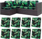 8Pcs Stretch Patio Cushion Covers,Outdoor Couch Covers Replacement,Outdoor Couch & Sofa Slipcovers,for Patio Furniture Cushion Covers,Washable Reusable urniture Protector(Green Leaf,8PCS)