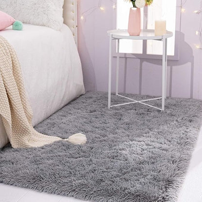 TWINNIS Super Soft Shaggy Rugs Fluffy Carpets, 7x10 Feet, Indoor Modern Plush Area Rugs for Living Room Bedroom Kids Room Nursery Home Decor, Upgrade Anti-Skid Rectangular Fuzzy Rug, Grey
