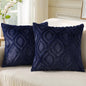 decorUhome Summer Throw Pillow Covers 22x22 Inch Set of 2, Soft Plush Faux Wool Navy Blue Solid Couch Pillow Covers, Accent Euro Sham Farmhouse Neutral Square Pillow Cases for Sofa Bed Living Room