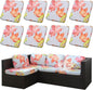 8Pcs Outdoor Cushion Covers, Patio Cushion Covers,Stretch Elastic Slipcovers, Replacement Washable & Reusable Furniture Protector for Patio Couch (Red and Yellow Maple-Pattern,Cover Only)