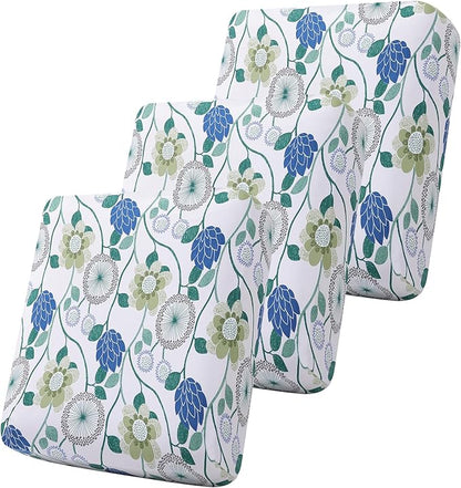 Smiry Printed Couch Cushion Covers, Stretch Soft Couch Covers for Sofa, Washable Non-Slip Sofa Slipcover Furniture Protector for Indoor and Outdoor (3 Pack, Light Green)