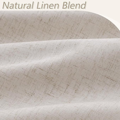 Guken 100% Blackout Curtains 84 Inch Length 2 Panels Set for Living Room Bedroom Back Tab Thermal Insulated Black Out Linen Drapes Room Darkening Window Curtains 84 Inches Long, Sand Beige