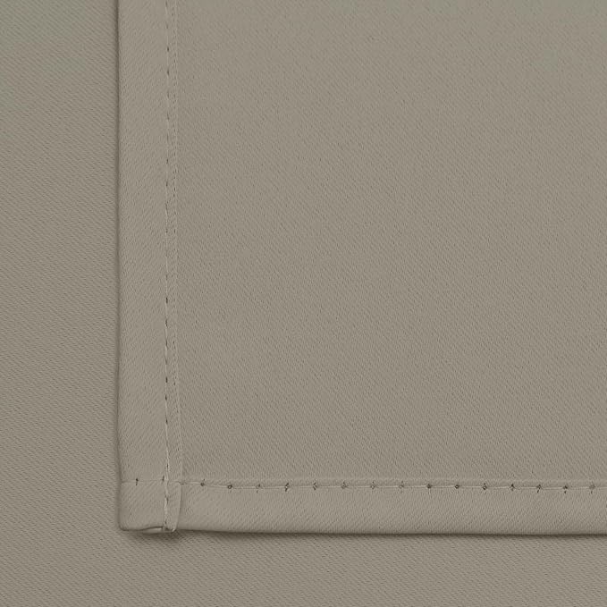 Yakamok Premium Room Darkening Thermal Insulated Curtains for Bedroom/Living Room - Classic Grommet Top (2 Panels, Taupe, 52 Inch by 72 Inch)
