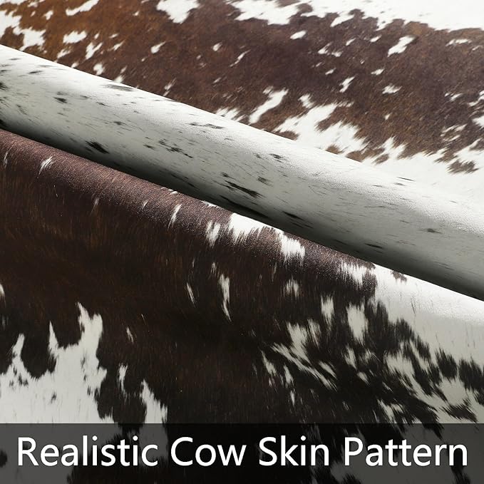 AROGAN Faux Cow Print Rug Large (5.2ft x 4.6ft) - Cow Print Area Rug with No-Slip Backing, Large Animal Skin Rugs for Living Room, Offfice, Room Decor, Spots