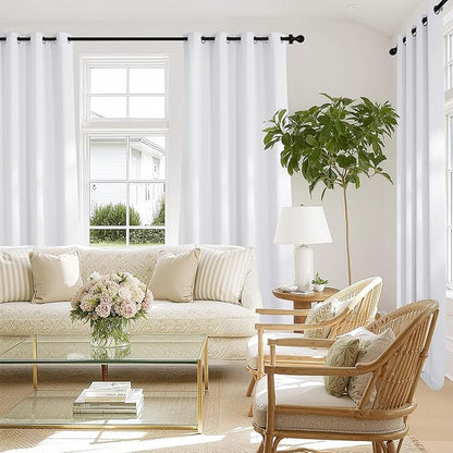 NICETOWN White Blackout Curtains 84 inches Long, Grommet 100% Blackout Window Treatments Heat Blocking Thermal Drapes for Bedroom/Living Room, W46 x L84, 2 Panels