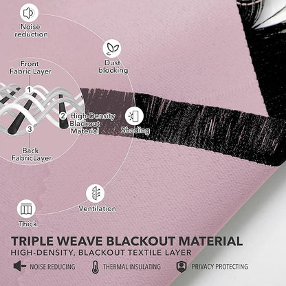 Deconovo Blackout Curtains, Thermal Insulated, W52 x L63 2 Panels, Back Tab, Machine Washable, Room-Darkening Drapes for Bedroom/Living Room Lavender